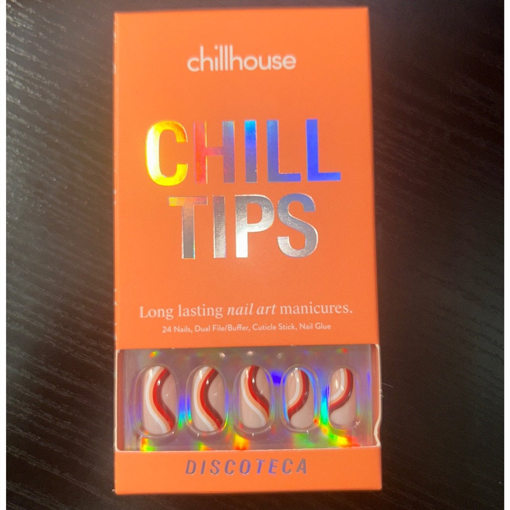 Chillhouse Chill Tips Discotecca 24 Nails Dual File Buffer Cuticle Stick Glue